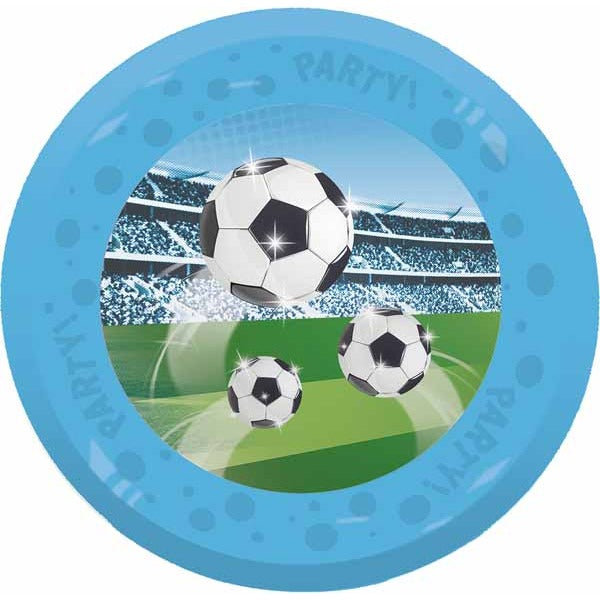 PARTY REUSE PLATES 8" 4/P SOCCER FANS