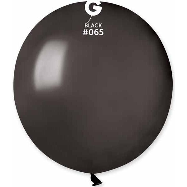 Gemar 19-Inch Metallic Black Latex Balloons #065, 25 Count