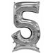 50-Inch Silver Number 5 Stand-Up Balloon