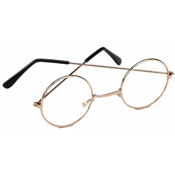 Adult Round Gold Santa Costume Glasses
