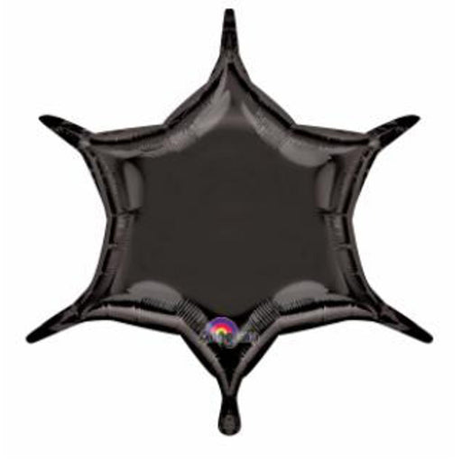 6 Point Star Foil Balloon - Black, 22" - S40 Mult 3