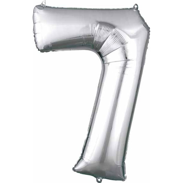34-Inch Silver Number 7 Foil Balloon