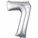 34-Inch Silver Number 7 Foil Balloon