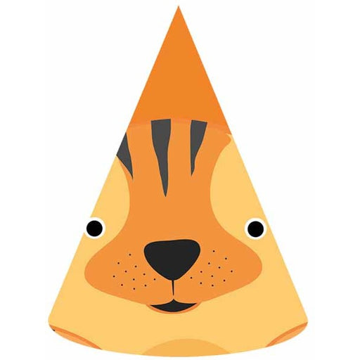 Zoo Assorted Design Paper Party Hats, 6 Pack