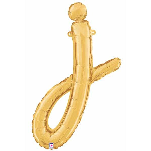 14" Gold Script Letter J Balloon
