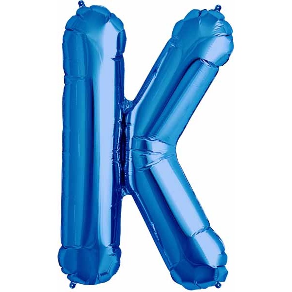 Blue Letter K Balloon, 34 Inch