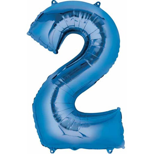 34 Inch Royal Blue Number 2 Foil Balloon