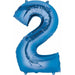 34 Inch Royal Blue Number 2 Foil Balloon