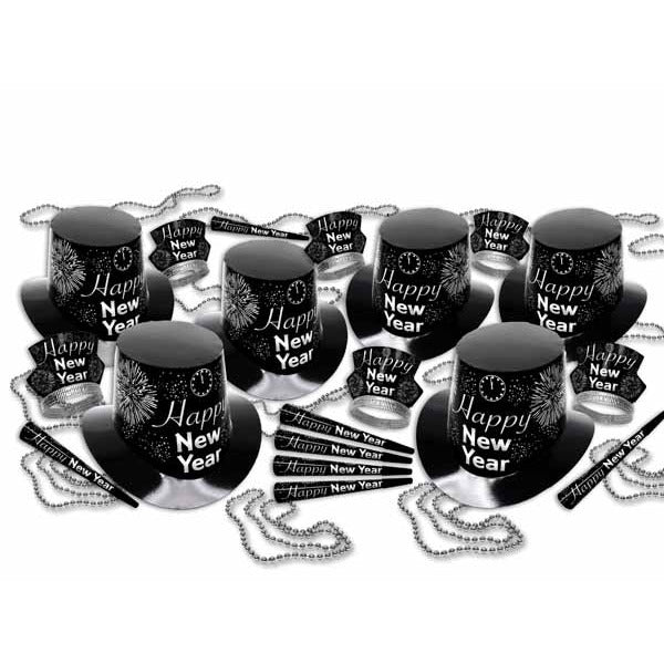 Silver Fireburst New Year's Eve Party Kit for 50
