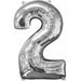 26 Inch Silver Number 2 Foil Balloon