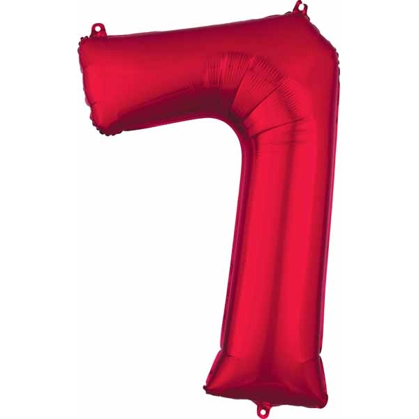 34-Inch Red Number 7 Foil Balloon