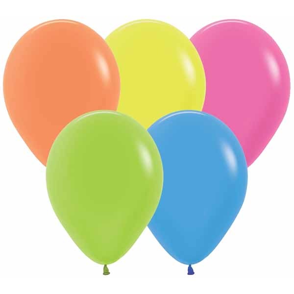 Sempertex 5-Inch Assorted Neon Latex Balloons, 50-Pack