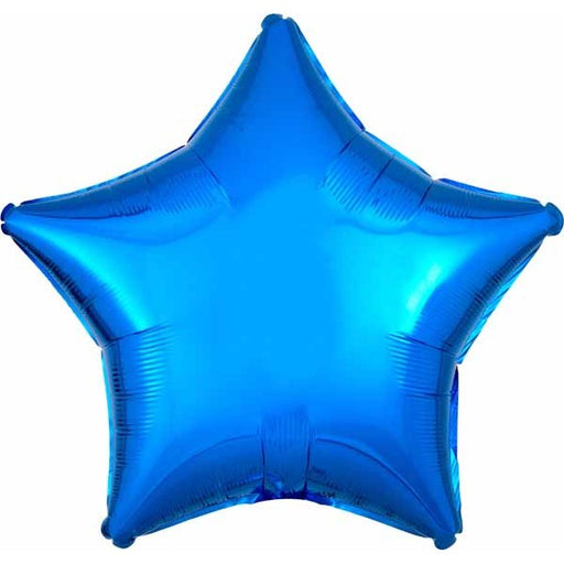 19-Inch Metallic Blue Star Foil Balloon