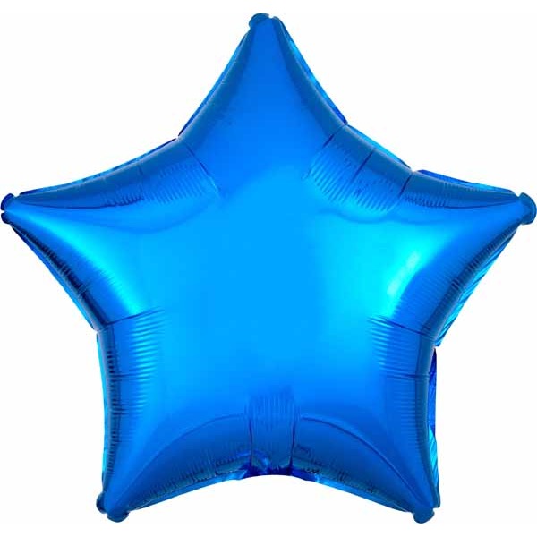 19 Inch Metallic Blue Star Foil Balloon