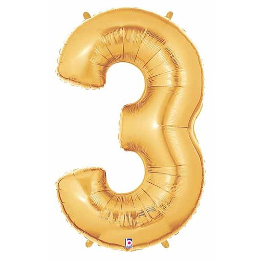 34-Inch Gold Number 3 Megaloon Balloon