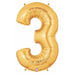 34-Inch Gold Number 3 Megaloon Balloon
