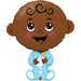Baby Boy Brown Skin Tone 38-Inch Shaped Foil Balloon