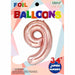 34-Inch Rose Gold Number 9 Foil Balloon