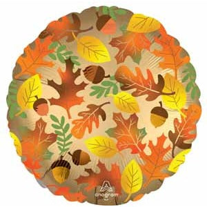 Fall Leaves 18-Inch Round Foil Balloon