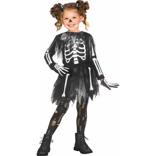 Skele Girl Toddler Skeleton Costume, 24 Months / 2T