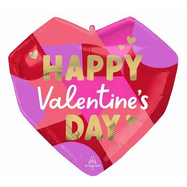 Happy Valentine's Day Blocking Brights 21-Inch Foil Balloon