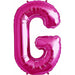 34-Inch Magenta Letter G Balloon