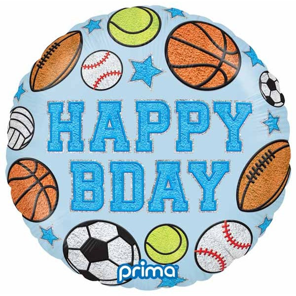 Prima Boy Patches 18" Round Birthday Foil Balloon