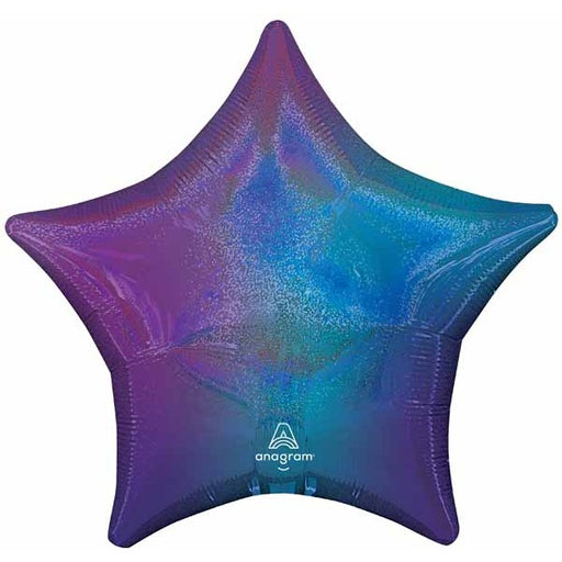 Blue Aura Stardust 19" Holographic Star Foil Balloon