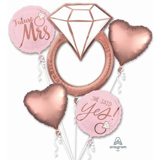 Blush Wedding Foil Balloon Bouquet