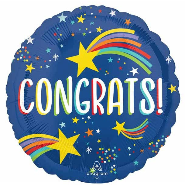 Rising Star Congrats 18-Inch Round Foil Balloon