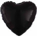 18-Inch Opaque Black Heart Foil Balloon
