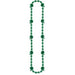 Green Football Bead Necklace, 36 Inches