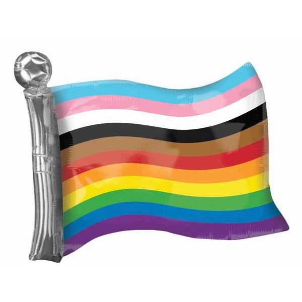 LGBTQ Rainbow Flag Shaped Foil Balloon, 27 Inch
