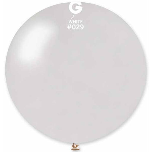 Gemar 31" Metallic White Latex Balloon #029, 1 Count