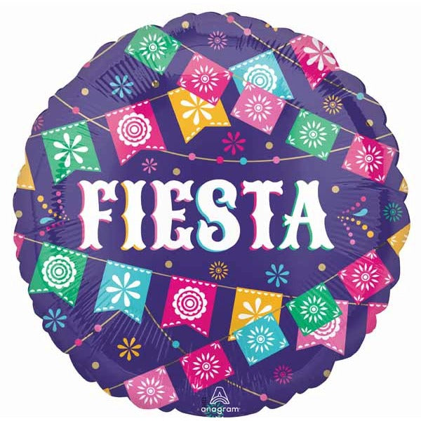 Fiesta Time 18-Inch Round Foil Balloon