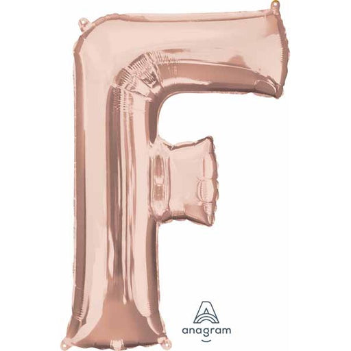 Rose Gold Letter F Balloon, 32 Inch