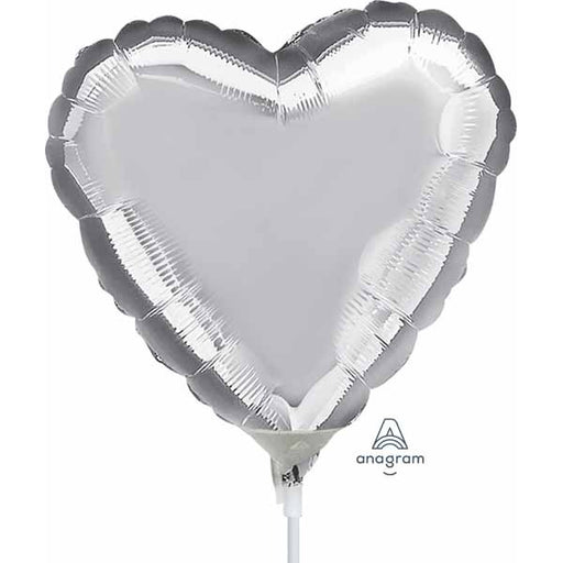 Silver Heart Foil Balloon, 4 Inch