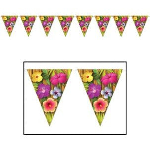 Luau Pennant Banner, 10 Inches x 12 Feet