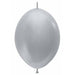 Metallic Silver 6" Link-O-Loon Latex Balloons, 50 Pack