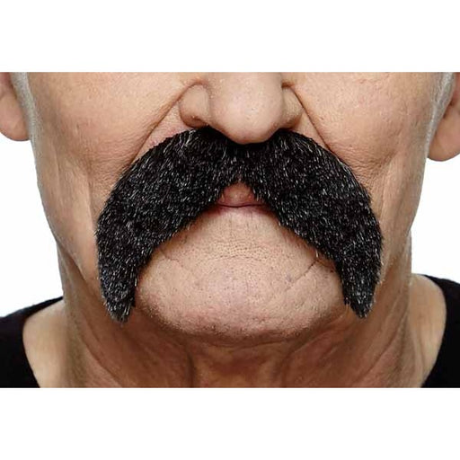 Black and Grey Costume Moustache, 11 x 6 cm