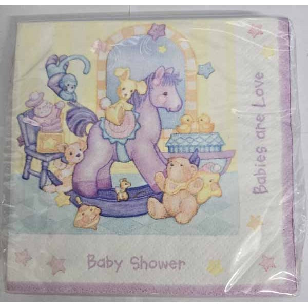 Babies Are Love Baby Shower Beverage Napkins, 16 Count