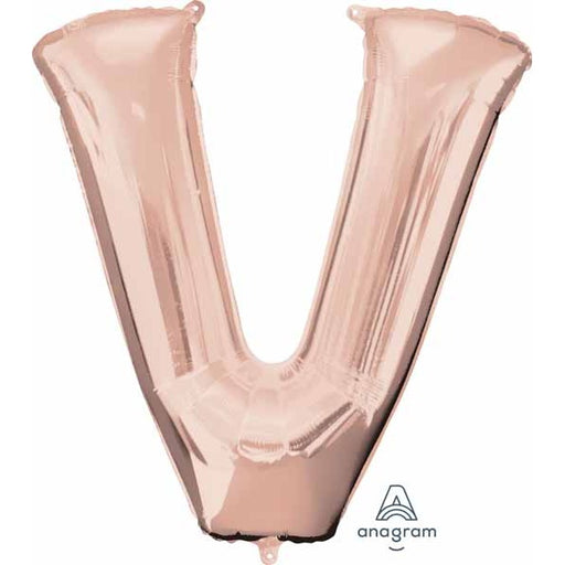 16" Rose Gold Letter V Balloon