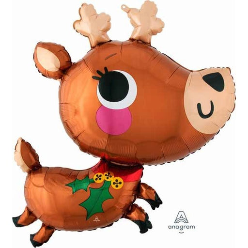 Adorable Reindeer 30-Inch Shaped Foil Balloon