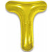 Gold Letter T Foil Balloon, 34 Inch