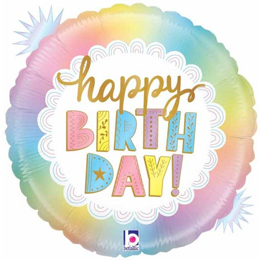 Opal Birthday 18-Inch Round Holographic Foil Balloon