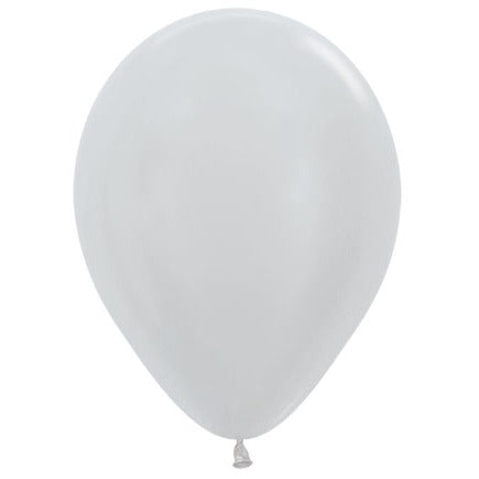 Sempertex 5" Satin Silver Latex Balloons, 50 Count
