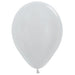 Sempertex 5" Satin Silver Latex Balloons, 50 Count