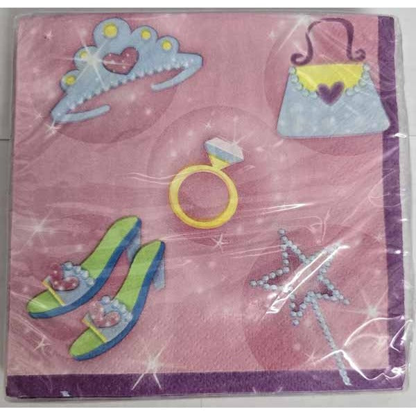 Princess Beverage Napkins, 16 Count