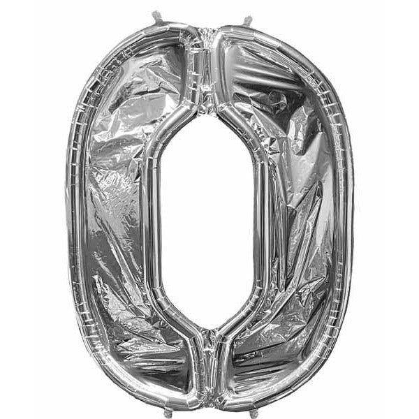 Silver Number 0 BalloonFormz Balloon Frame, 52 Inch