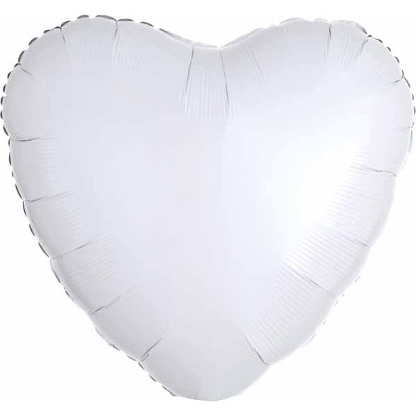 18 Inch Metallic White Heart Foil Balloon